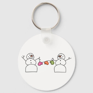 Snowmen with Mittens T-shirts and Gifts Keychain