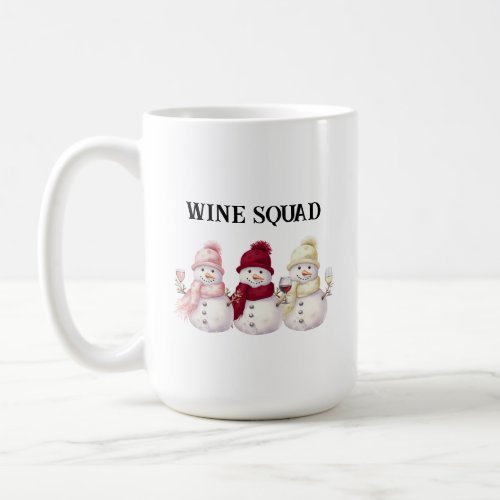 Snowmen Women Holding Wine Glasses Ros Red White Coffee Mug