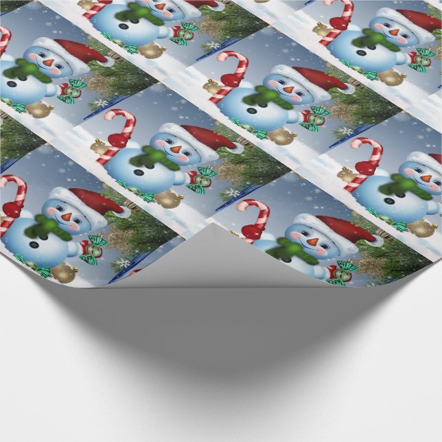 Snowmen Wrapping Paper (Corner)