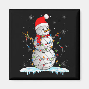 Snowmies Santa Lights Christmas Snowman Volleyball Magnet