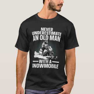 Snowmobile Art For Men Grandpa Snowmobiling Snowmo T-Shirt