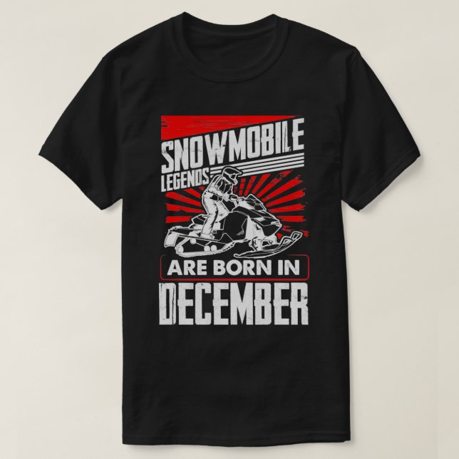 Snowmobile Birthday Snowmobile Legends  Born In De T-Shirt (Design Front)
