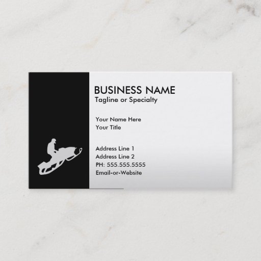 Customizable snowmobile business cards