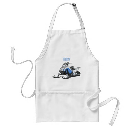 Snowmobile cartoon illustration  adult apron