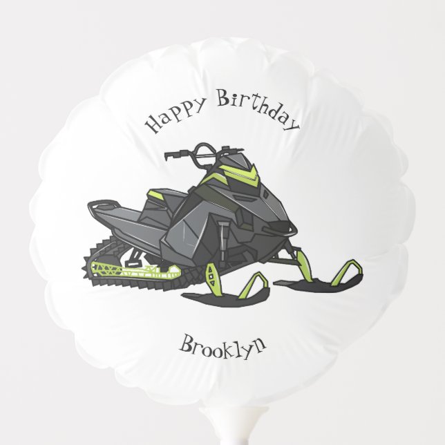 Snowmobile cartoon illustration balloon (Front)