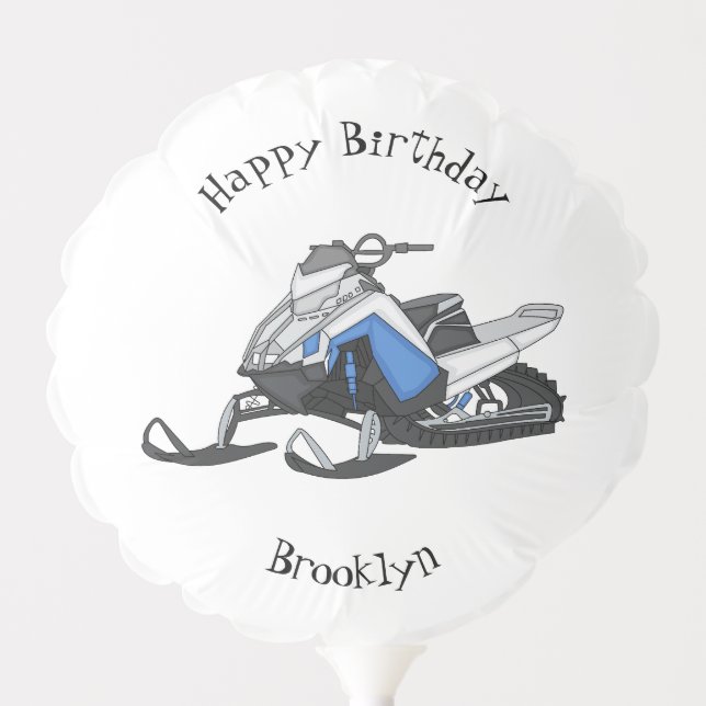 Snowmobile cartoon illustration balloon (Front)