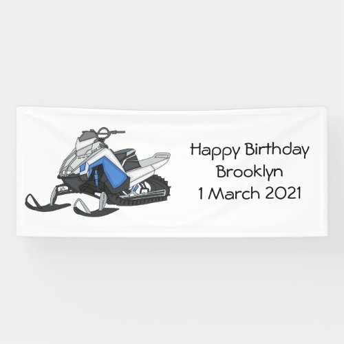 Snowmobile cartoon illustration banner