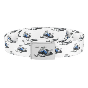 Snowmobile cartoon illustration belt