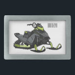 Snowmobile cartoon illustration  belt buckle<br><div class="desc">Snowmobile cartoon illustration</div>