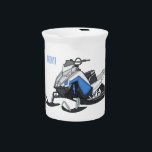 Snowmobile cartoon illustration beverage pitcher<br><div class="desc">Snowmobile cartoon illustration</div>