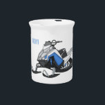 Snowmobile cartoon illustration beverage pitcher<br><div class="desc">Snowmobile cartoon illustration</div>