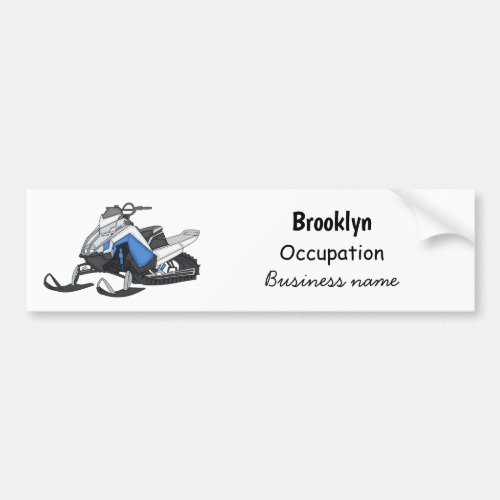 Snowmobile cartoon illustration bumper sticker