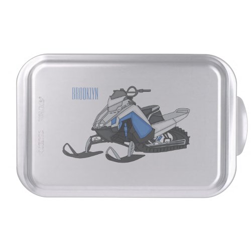 Snowmobile cartoon illustration  cake pan