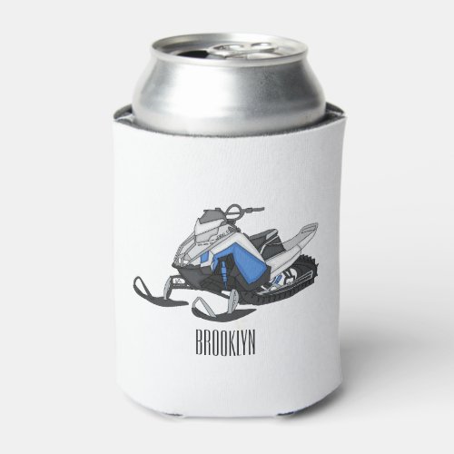 Snowmobile cartoon illustration can cooler