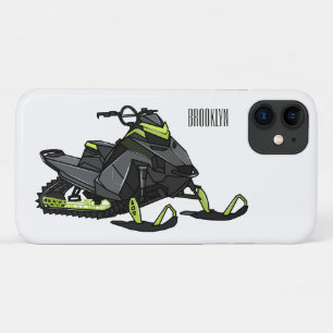 Snowmobile cartoon illustration iPhone 11 case