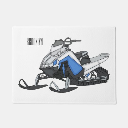 Snowmobile cartoon illustration doormat