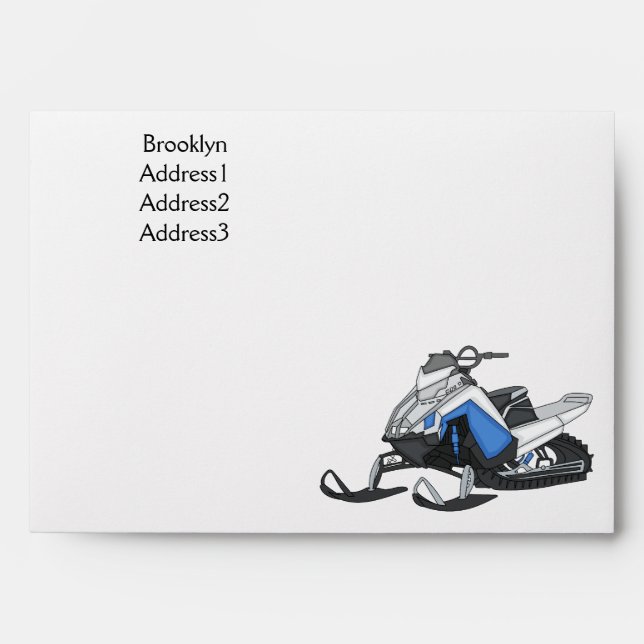 Snowmobile cartoon illustration envelope (Front)