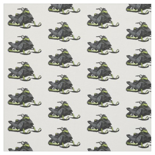Snowmobile cartoon illustration fabric