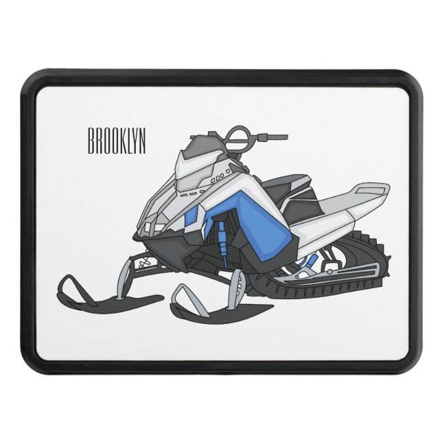 Snowmobile cartoon illustration  hitch cover (Front)