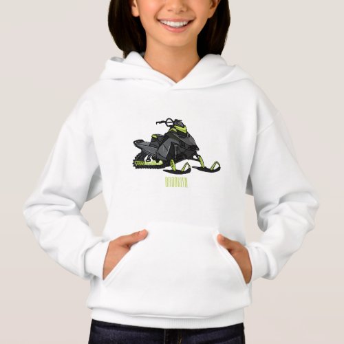 Snowmobile cartoon illustration  hoodie