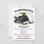 Snowmobile cartoon illustration invitation