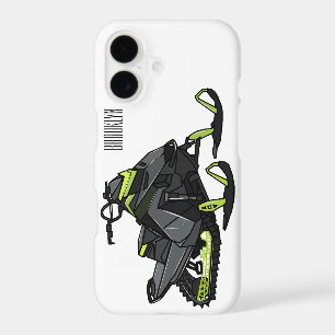 Snowmobile cartoon illustration iPhone 17 case