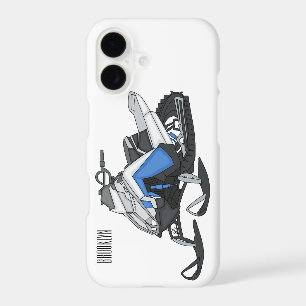 Snowmobile cartoon illustration iPhone 17 case