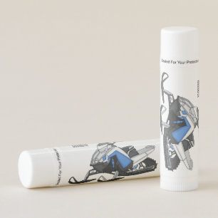 Snowmobile cartoon illustration lip balm