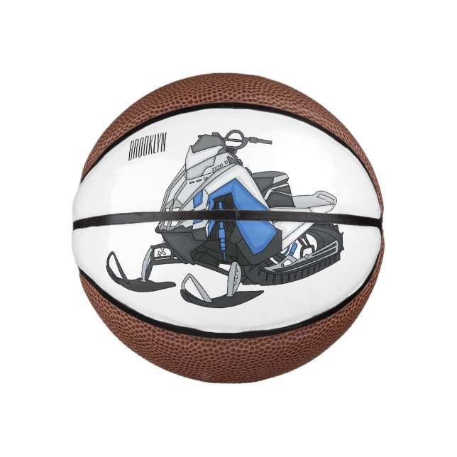 Snowmobile cartoon illustration  mini basketball (Front)