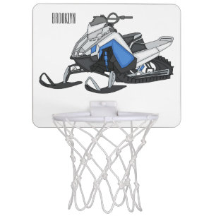 Snowmobile cartoon illustration mini basketball hoop