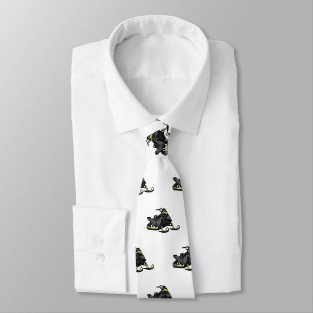Snowmobile cartoon illustration  neck tie (Tied)