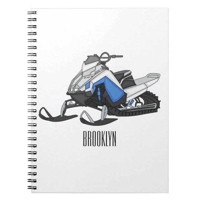 Snowmobile cartoon illustration  notebook (Front)