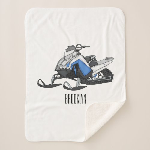 Snowmobile cartoon illustration sherpa blanket