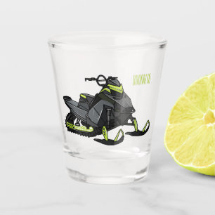 Snowmobile cartoon illustration  shot glass