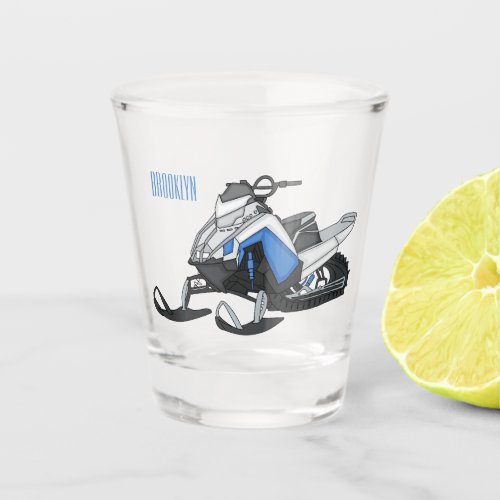 Snowmobile cartoon illustration  shot glass