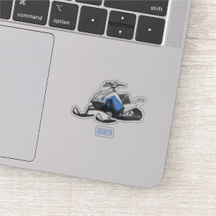 Snowmobile cartoon illustration sticker
