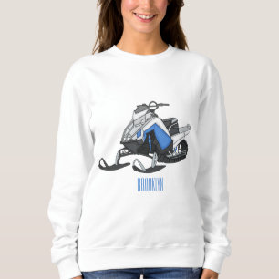Snowmobile cartoon illustration  sweatshirt