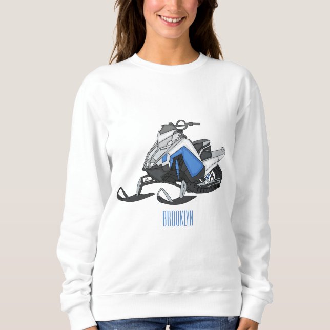 Snowmobile cartoon illustration  sweatshirt (Front)