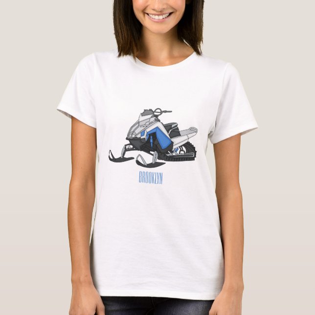 Snowmobile cartoon illustration T-Shirt (Front)