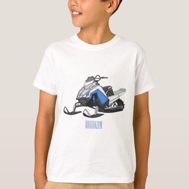 Snowmobile cartoon illustration T-Shirt (Front)