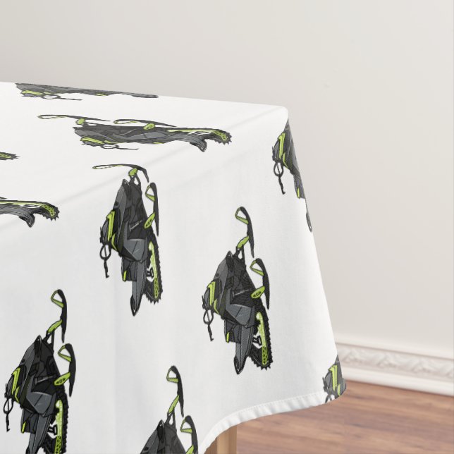 Snowmobile cartoon illustration  tablecloth (In Situ)