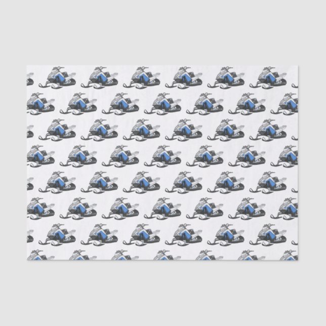 Snowmobile cartoon illustration tissue paper (Front)