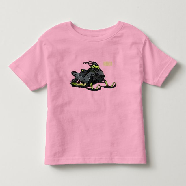 Snowmobile cartoon illustration  toddler t-shirt (Front)
