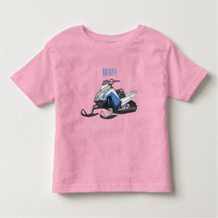 Snowmobile cartoon illustration toddler t-shirt