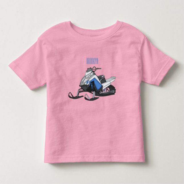 Snowmobile cartoon illustration  toddler t-shirt (Front)