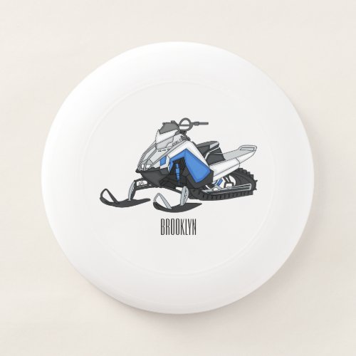 Snowmobile cartoon illustration Wham_O frisbee