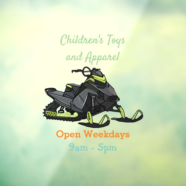 Snowmobile cartoon illustration window cling (Sheet 3)