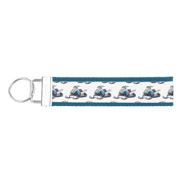 Snowmobile cartoon illustration  wrist keychain (Keys on Left)
