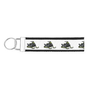 Snowmobile cartoon illustration  wrist keychain