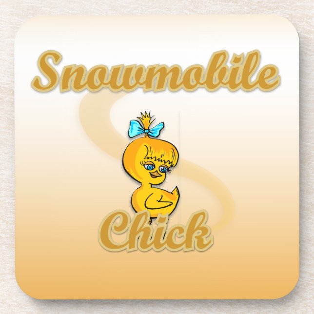 Snowmobile Chick Coaster (Front)